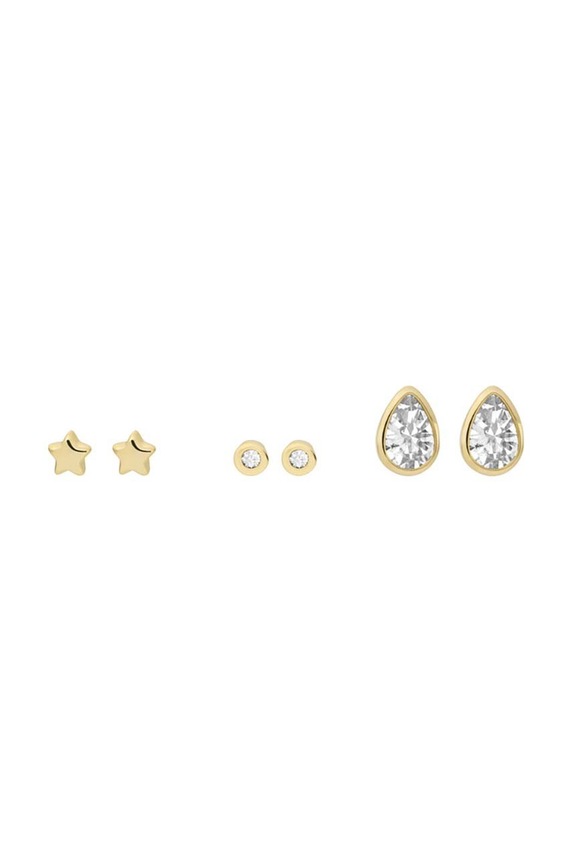 Σκουλαρίκια Fossil 3-pack χρυσαφί JA7126998