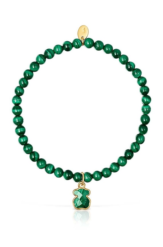 Tous bransoletka ze srebra pokrytego złotem Icon Color 1003388100 zielony AA00