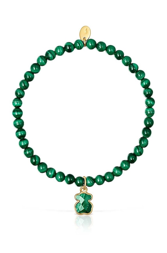 Tous bransoletka ze srebra pokrytego złotem Icon Color 1003388100 zielony AA00