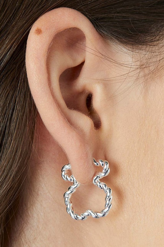Tous kolczyki srebrne Twisted srebrny 1003680300