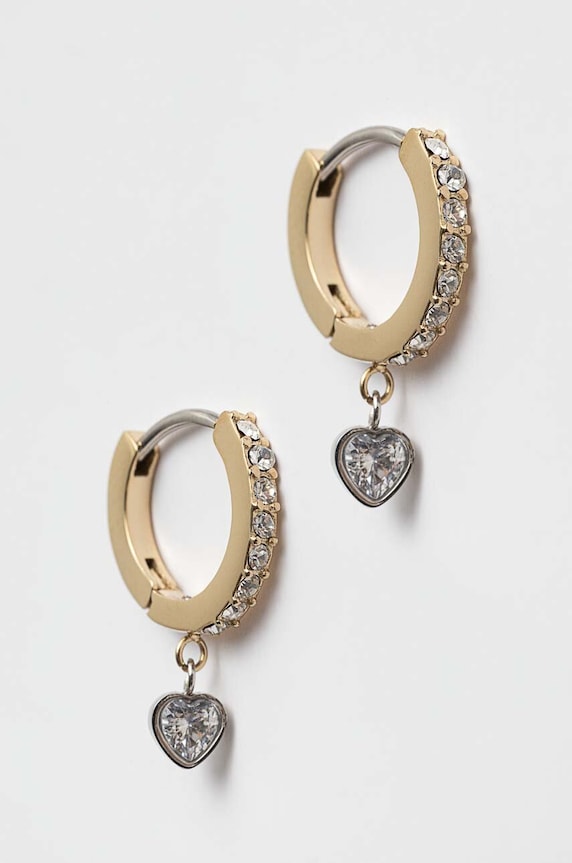 Обици Fossil циркони злато JF04358998