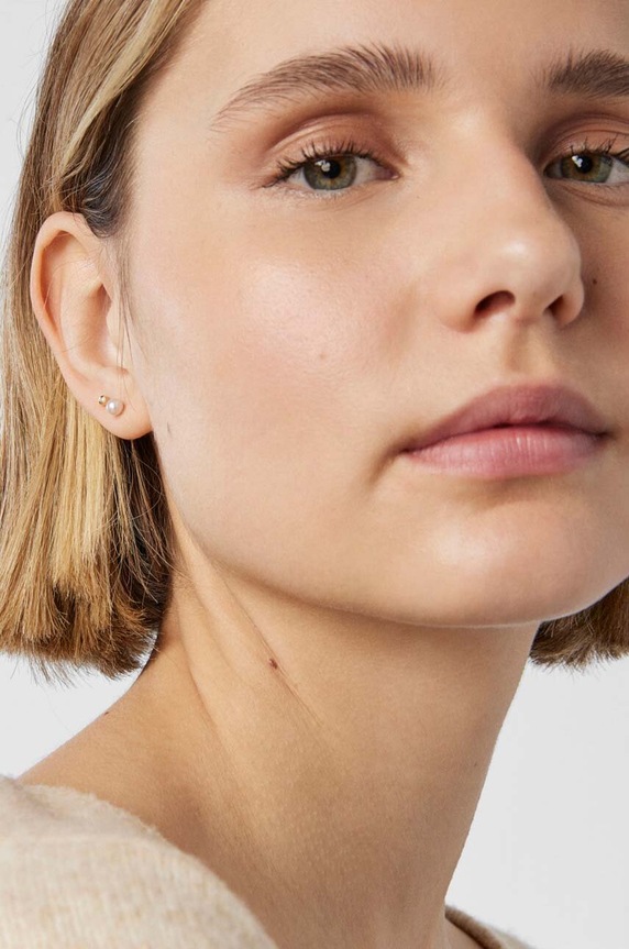 Pozlacené stříbrné náušnice Tous Pearl 3-pack 1003596600