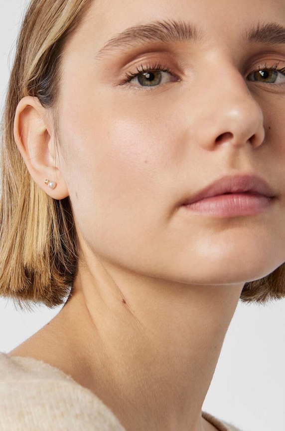 Pozlacené stříbrné náušnice Tous Pearl 3-pack 1003596600