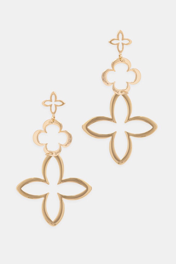 Lilou kolczyki damskie z brązu bez kamienia Lilia złoty K/M/AZUR