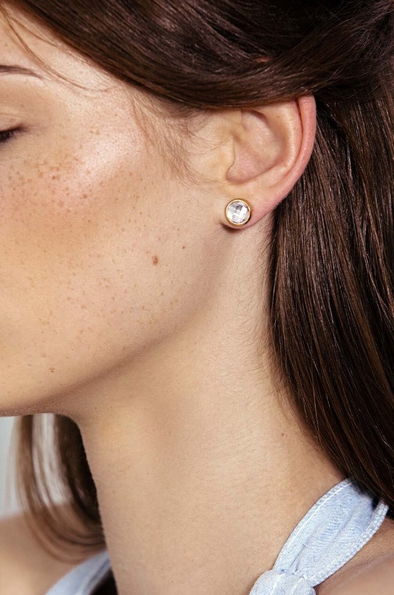 Pozlaćene naušnice Lilou One 176/10/KOL/BIK bijela AA00