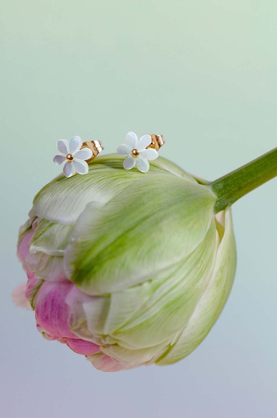 Pozlaćene naušnice Lilou Flowers K/125/SZTYFT zlatna AA00