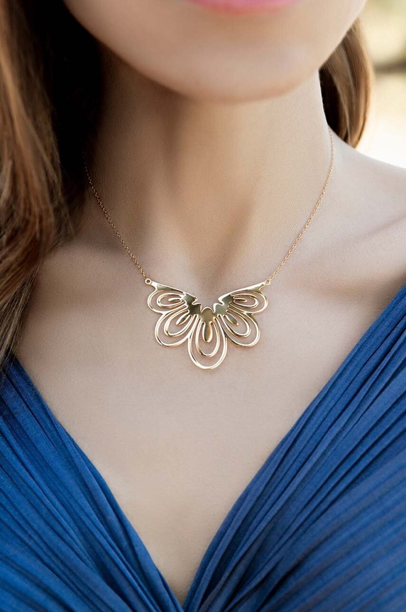 Pozlaćena ogrlica Lilou Paw 122/50/LAN zlatna AA00