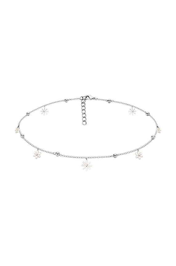 Pozlátený náhrdelník Lilou Flowers strieborná 125/34/LAN