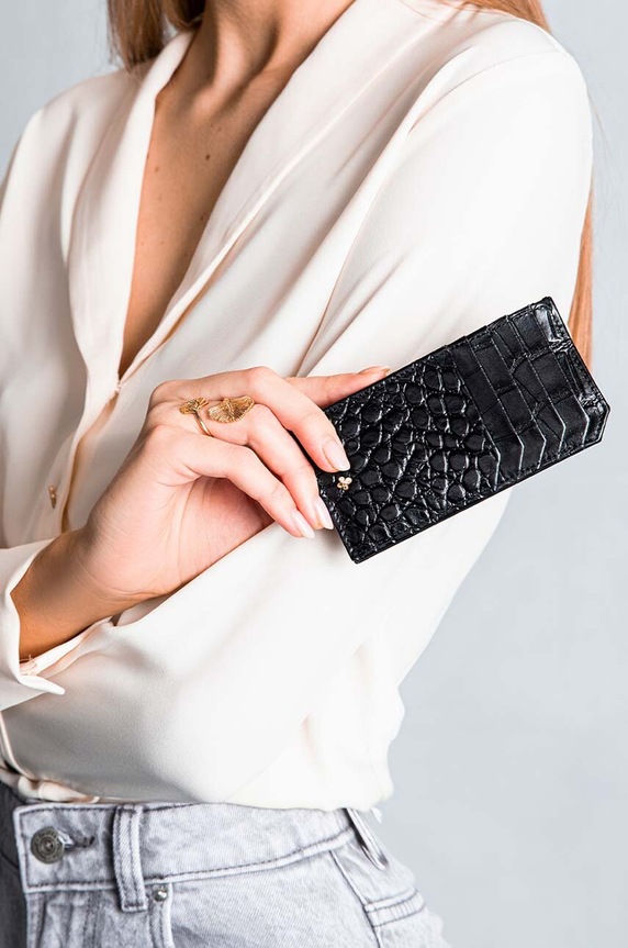 Accessori Lilou portacarte in pelle CARHOL/BLACRO nero