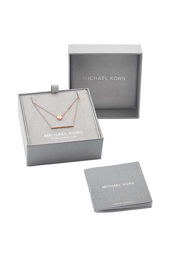 Michael Kors naszyjnik srebrny różowy MKC1675CZ791
