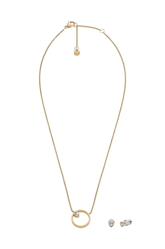 Колье и серьги Skagen циркон золотой SKJB1014SET