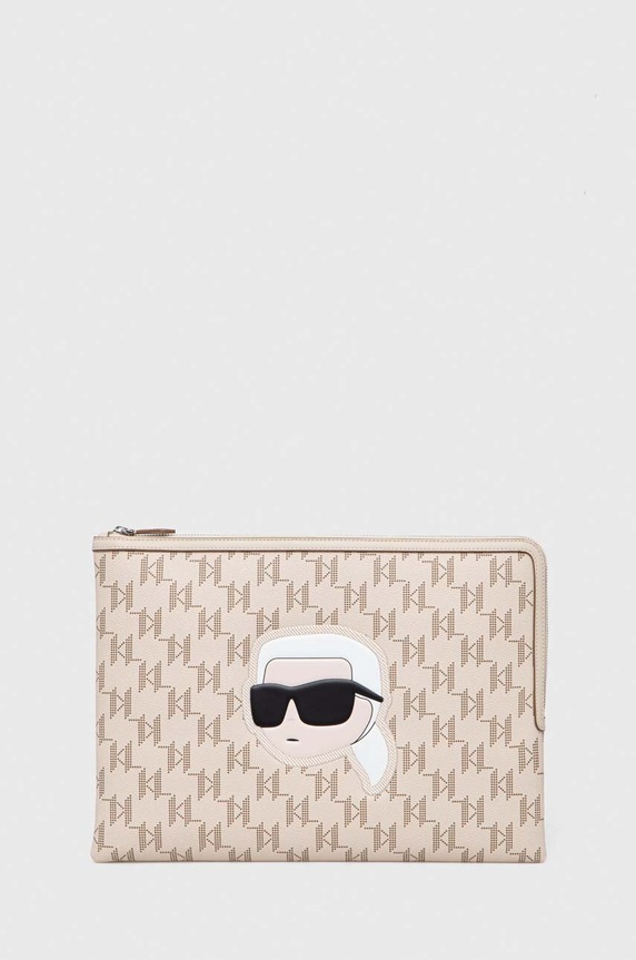 Karl Lagerfeld laptop táska aplikációval bézs 240W3236