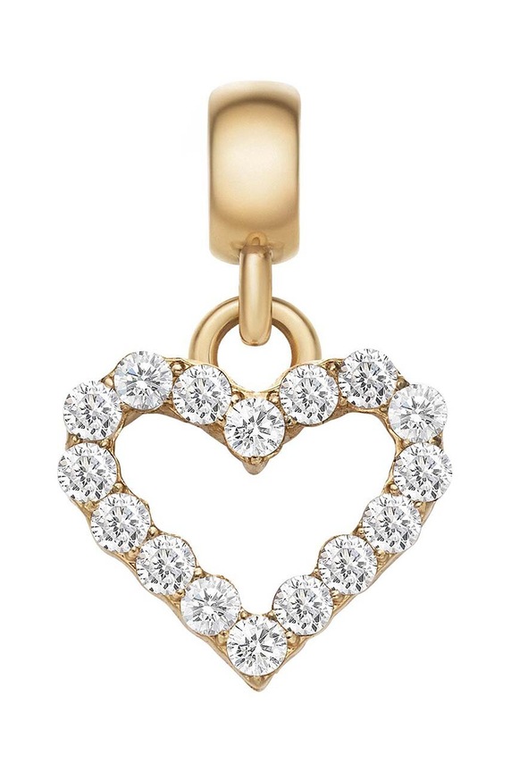 Daniel Wellington zawieszka z kryształków Charm Heart White Crystal cyrkonia złoty DW00400432