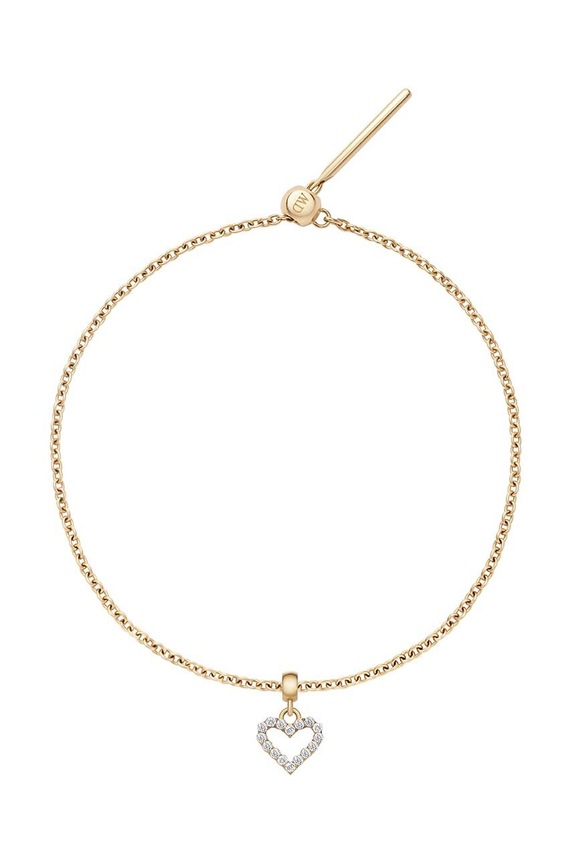 Akcesoria Daniel Wellington zawieszka z kryształków Charm Heart White Crystal DW00400432 złoty