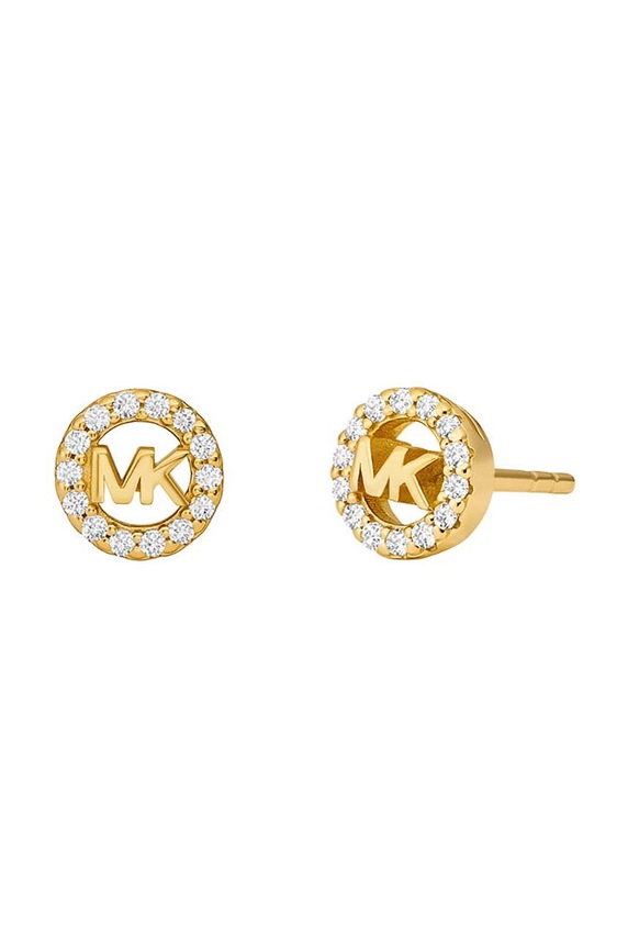 Srebrne naušnice Michael Kors cirkonij zlatna MKC1727CZ710