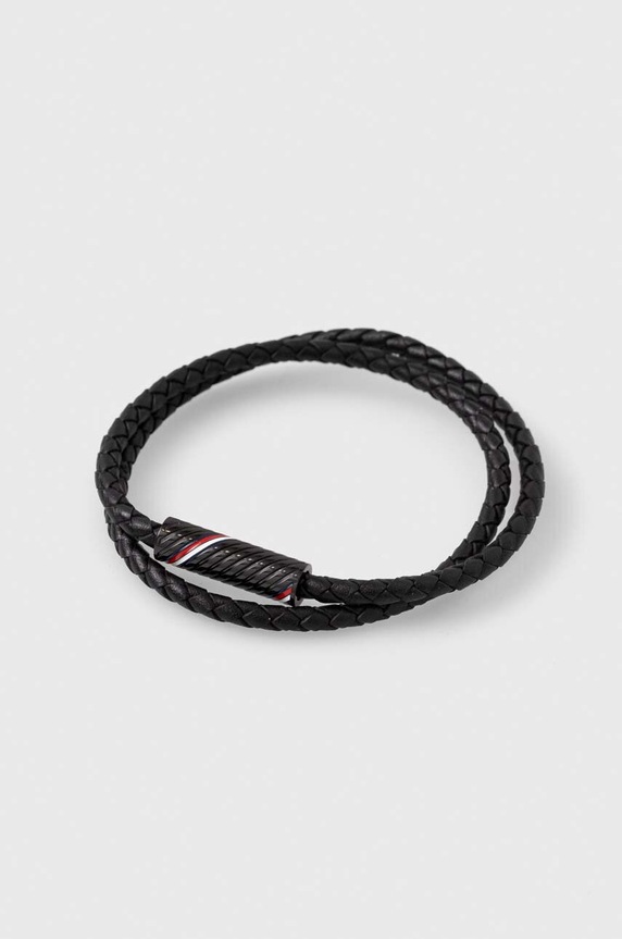Tommy Hilfiger bőr karkötő Gift Box fekete 2780469