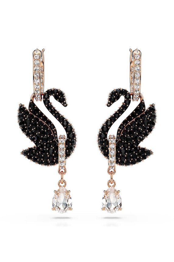 Swarovski cercei Swan 5678047 negru AA00