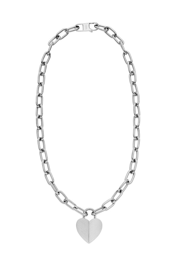 Fossil colier argintiu JF04657040