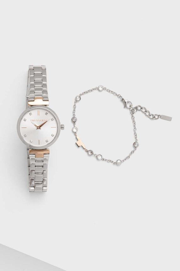 Ρολόι και βραχιόλι Trussardi R2453164508 ασημί AA00