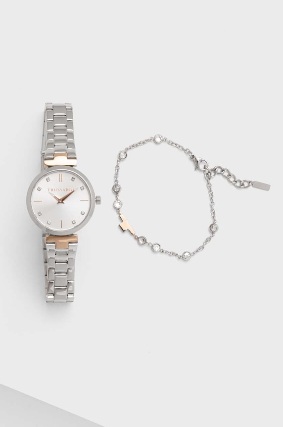 Ρολόι και βραχιόλι Trussardi R2453164508 ασημί AA00