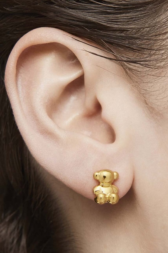 Tous kolczyki ze srebra pokrytego złotem Bold Bear złoty 1004195400