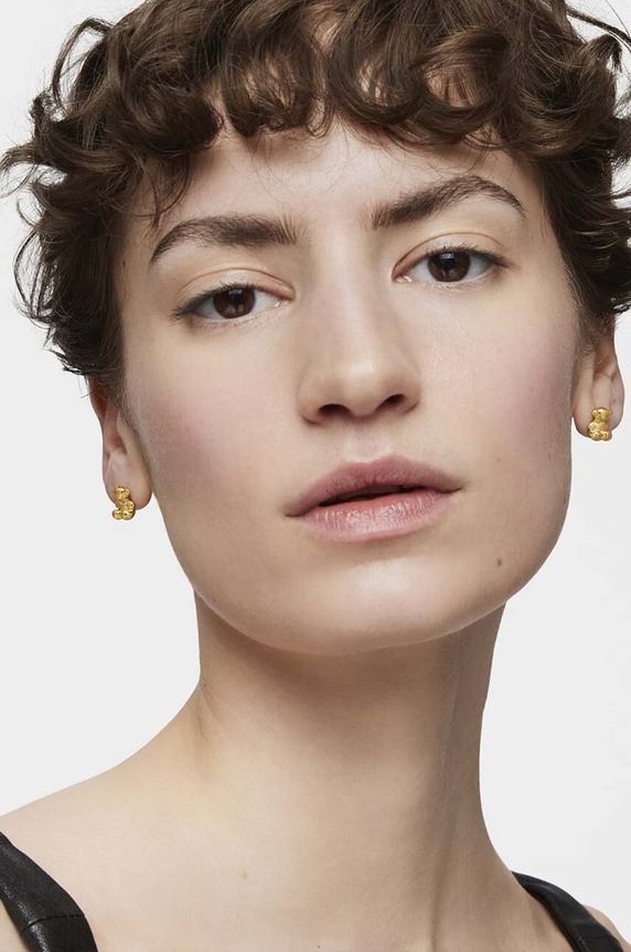 Tous kolczyki ze srebra pokrytego złotem Bold Bear 1004195400 złoty