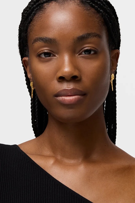 Ασημένια επιχρυσωμένα σκουλαρίκια Tous Miranda χρυσαφί 1004249000