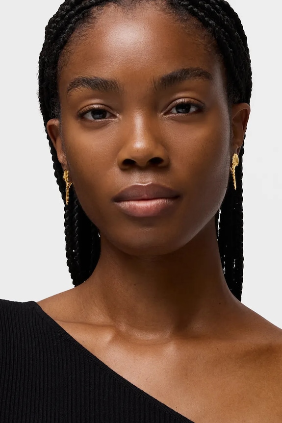 Ασημένια επιχρυσωμένα σκουλαρίκια Tous Miranda χρυσαφί 1004249000