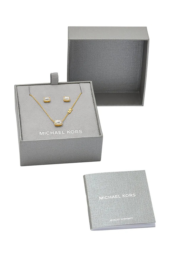 Michael Kors naszyjnik i kolczyki ze srebra pokrytego złotem MKC1759CZSET złoty