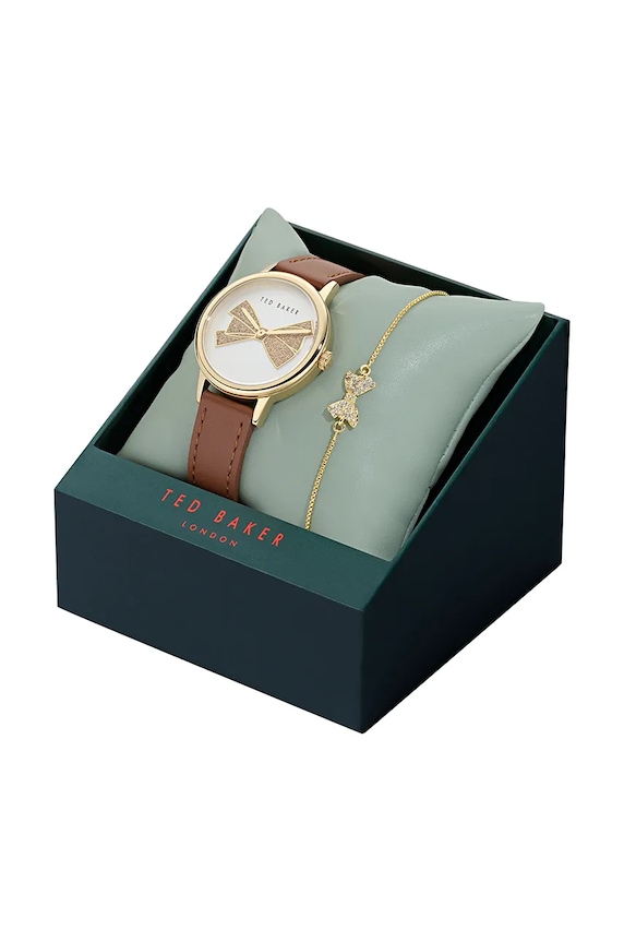Hodinky a náramok Ted Baker BKGFW2403 béžová