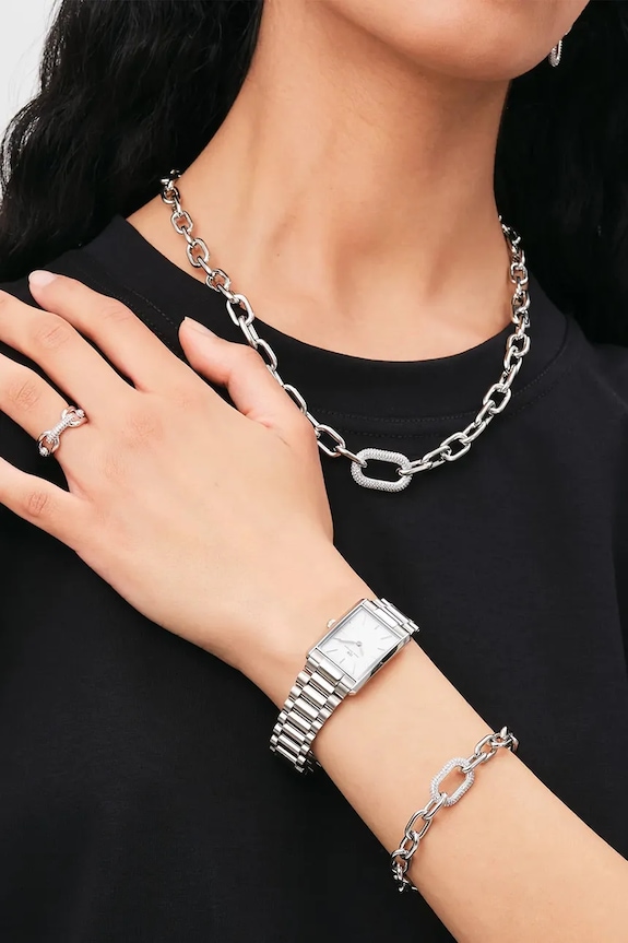 Hodinky Daniel Wellington Bound 3-Link Silver 22 DW00100700 stříbrná