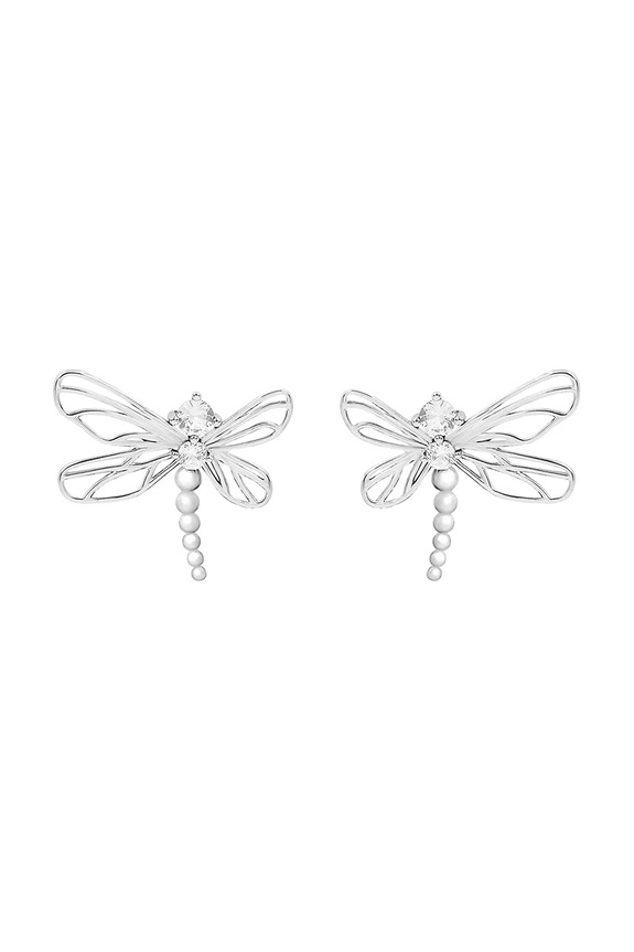 Postriebrené náušnice Lilou Dragonfly postriebrené strieborná 182/22/KOL/AZU/BIC/SR