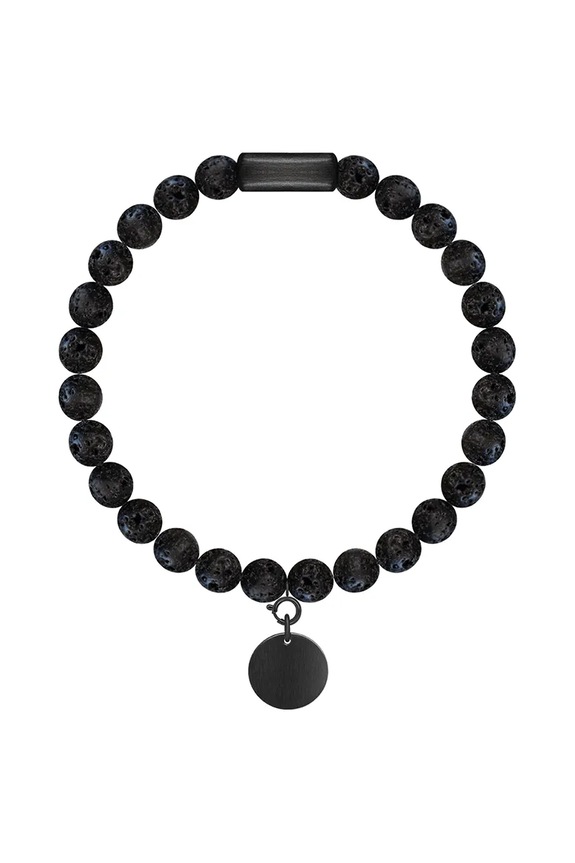 Narukvica s prirodnim kamenjem Lilou Stones prirodni kamen crna A03/MARKET/ANS/85