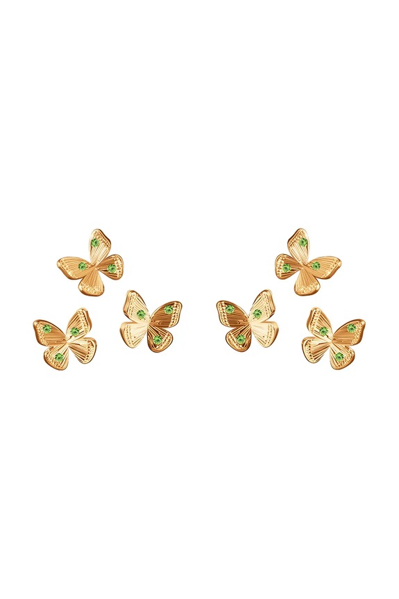 Lilou orecchini placcati oro Papillon oro plissettato oro 235/7/KOL/NO1/3/PO