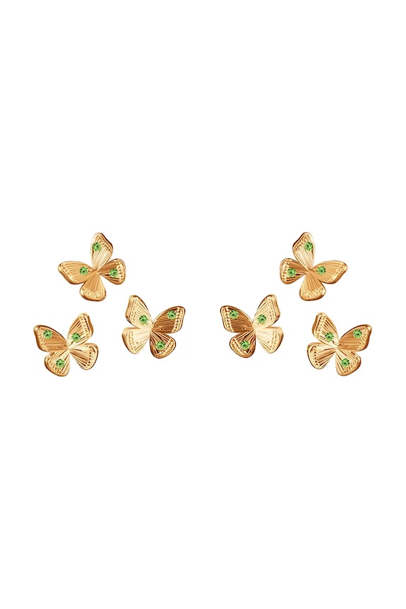 Lilou orecchini placcati oro Papillon oro plissettato oro 235/7/KOL/NO1/3/PO