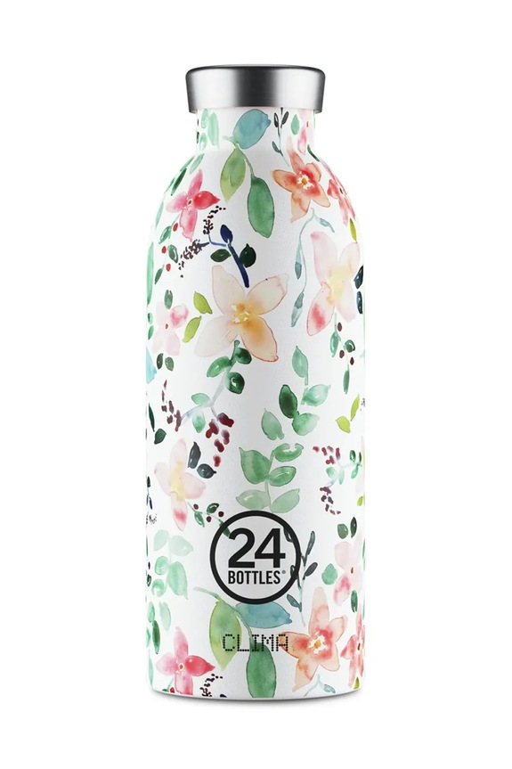 Termo fľaša 24bottles Clima Bottle 500 ml Little Buds biela Clima.050.LittleBuds