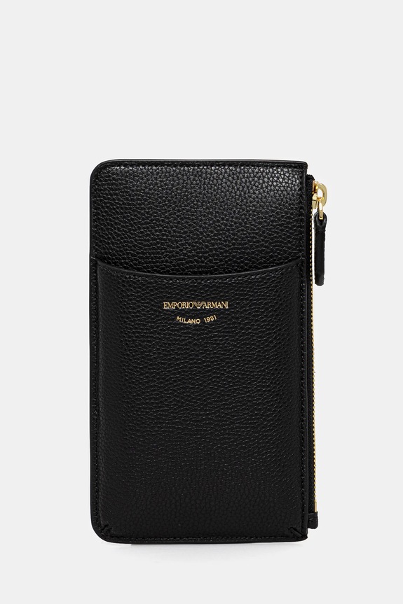 Denarnica Emporio Armani Imitacija zrnatega usnja črna EW000543.AF11953.NOS