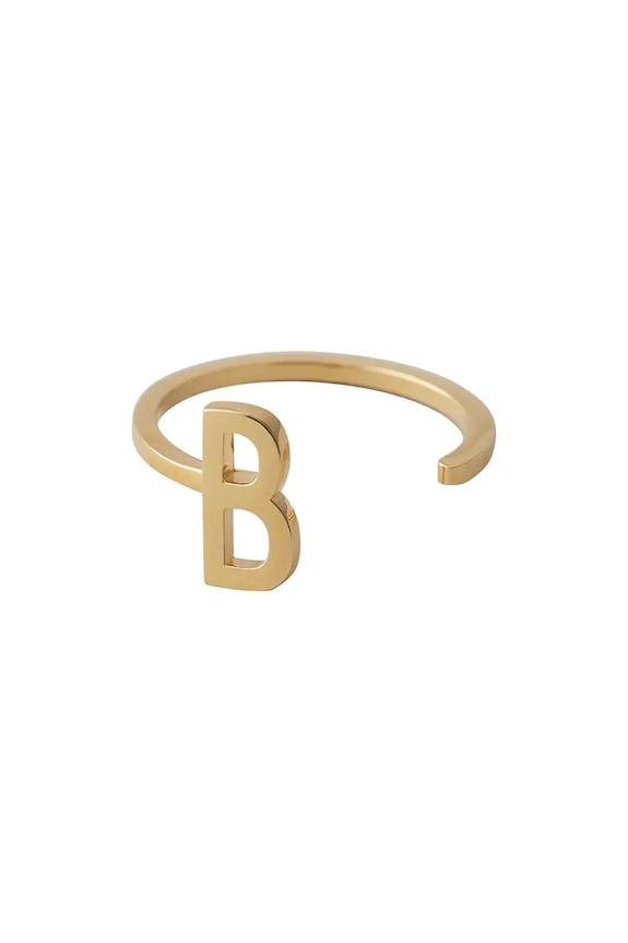 Strieborný pozlátený prsteň Design Letters pozlátené zlatá 90601000B