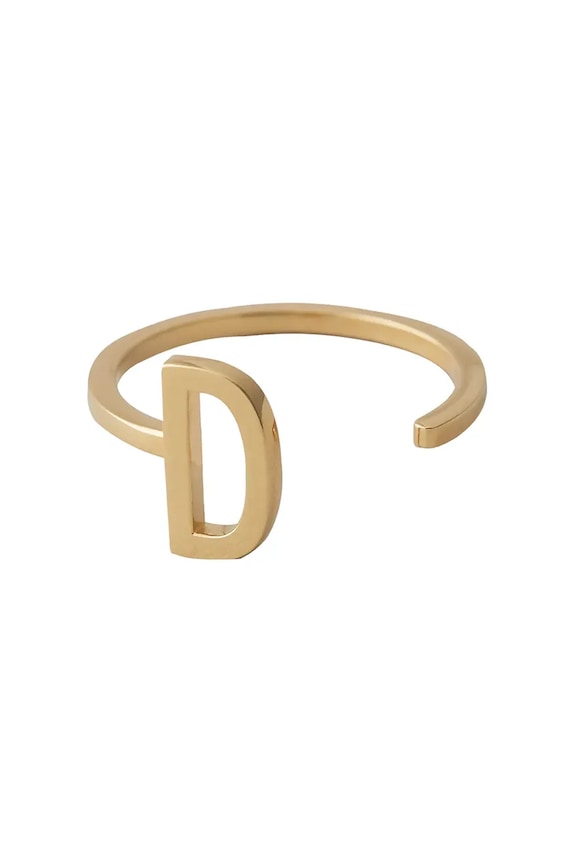 Design Letters inel de argint placat cu aur argint aur 90601000D