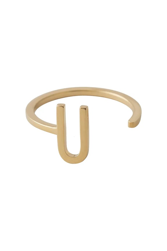 Strieborný pozlátený prsteň Design Letters pozlátené zlatá 90601000U