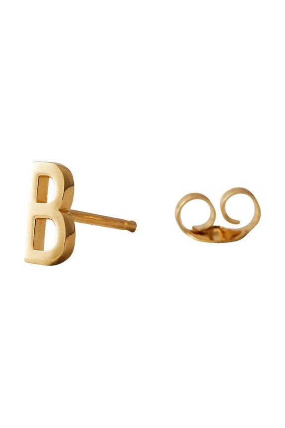 Pozlaćena srebrna naušnica Design Letters srebro zlatna 90401001B