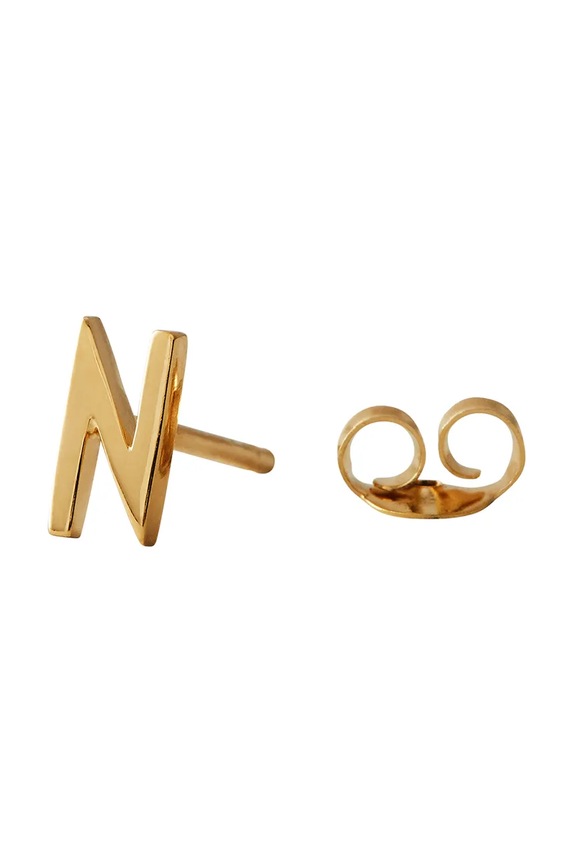 Επιχρυσωμένο ασημένιο σκουλαρίκι Design Letters ασήμι χρυσαφί 90401001N