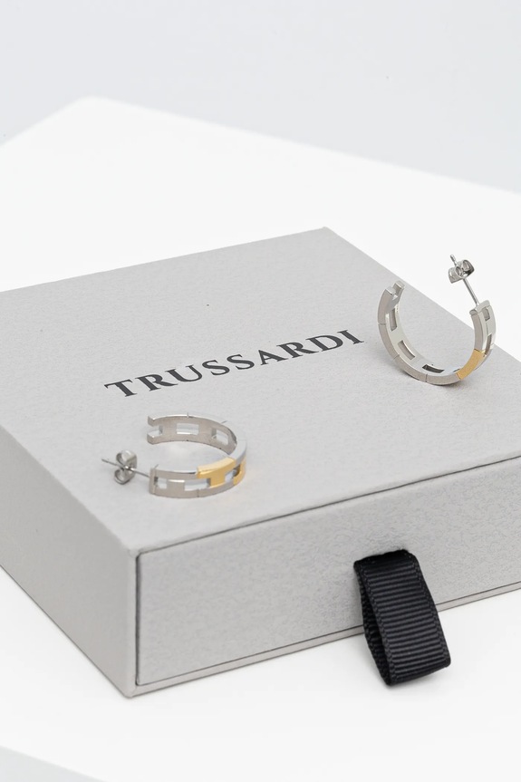 Trussardi cercei T-LOGO argintiu TJAXC69