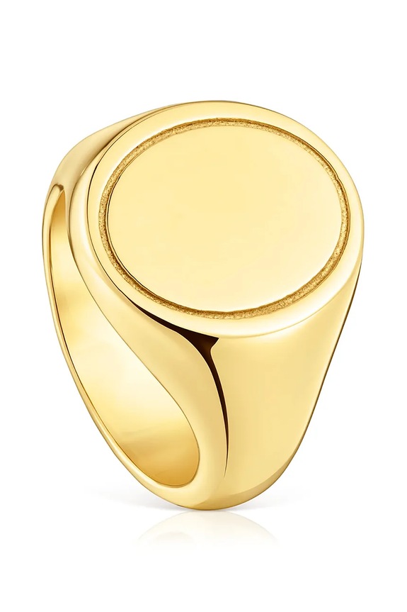 Tous anello con sigillo oro plissettato oro 1004323512