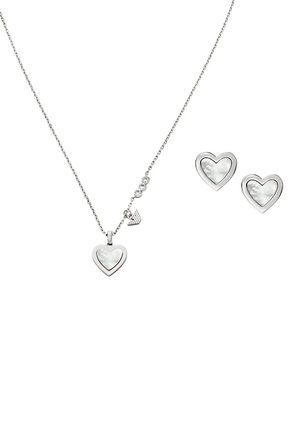 Emporio Armani colier și cercei SENTIMENTAL placă argint argintiu EGS3228SET
