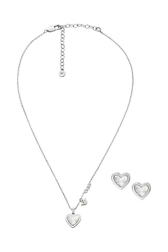 Emporio Armani colier și cercei SENTIMENTAL EGS3228SET argintiu AA00