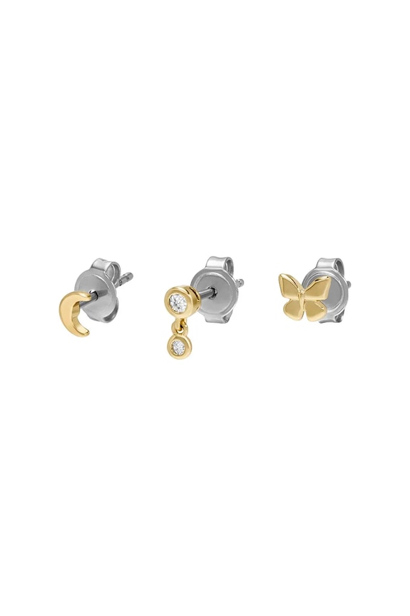 Náušnice Fossil JEWELRY 3-pak JA7278SET zlatá AA00