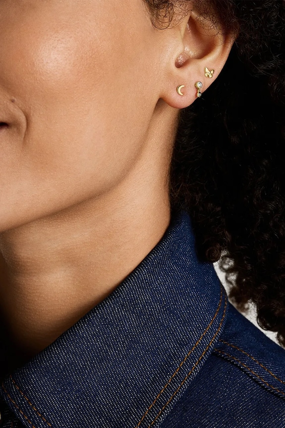 Náušnice Fossil JEWELRY 3-pak zlatá JA7278SET