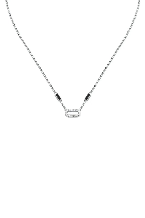 Karl Lagerfeld colier zirconiu cubic argintiu KLAYC11