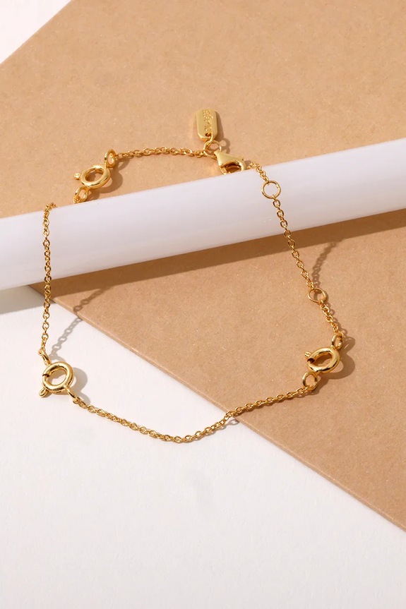 Серебряный браслет с позолотой Design Letters 90506002GOLD золотой AA00